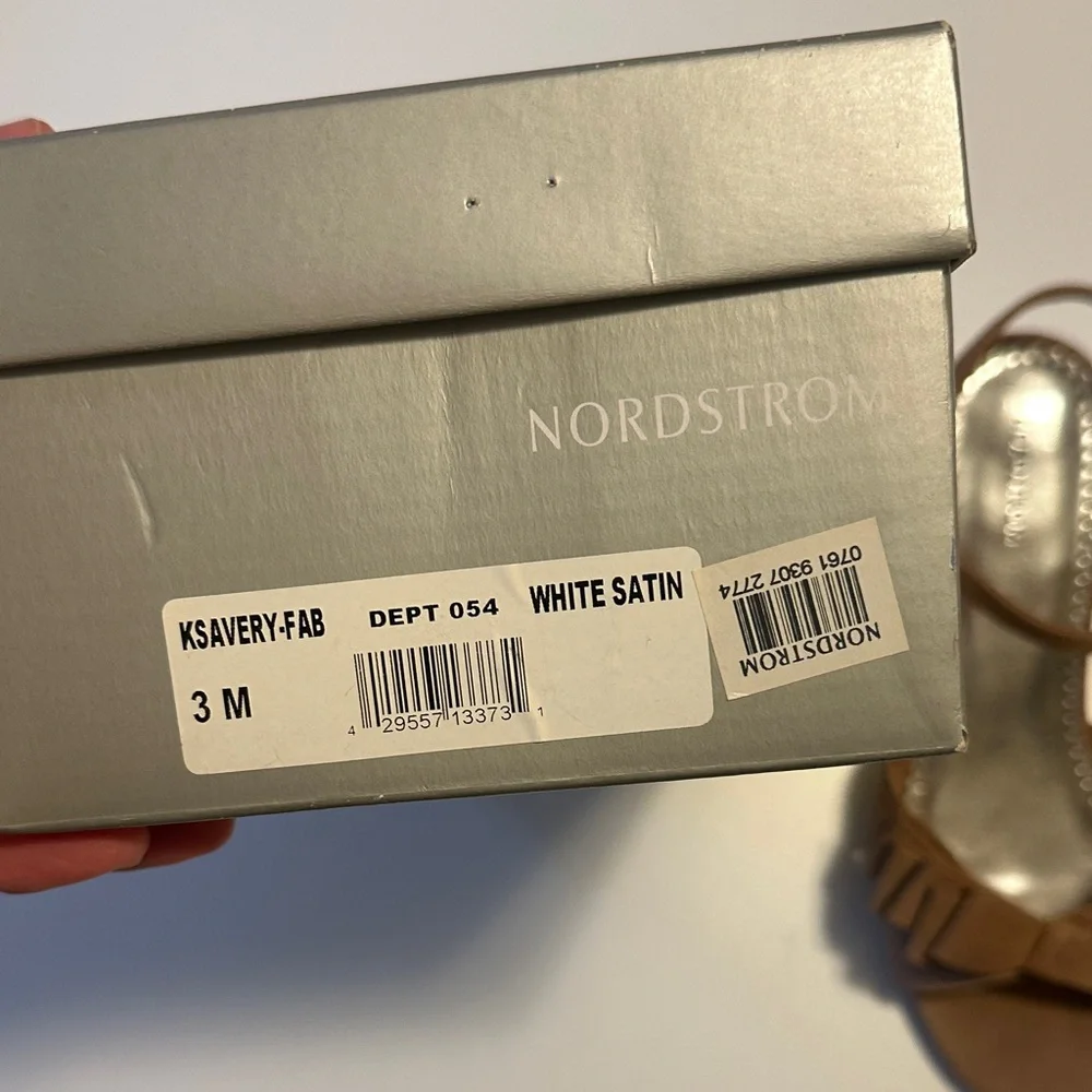 Nordstrom Nude Sandals with Bow Accent